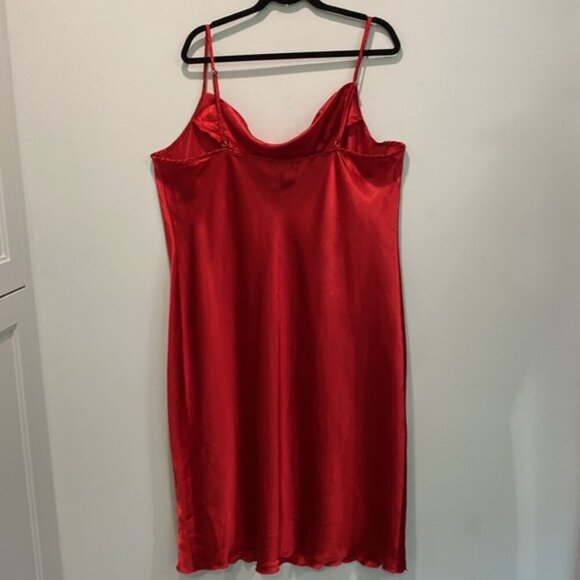 Satin RED Cowl Neck Slip Midi Dress - Picture 4 of 8
